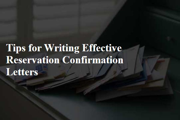 Tips for Writing Effective Reservation Confirmation Letters