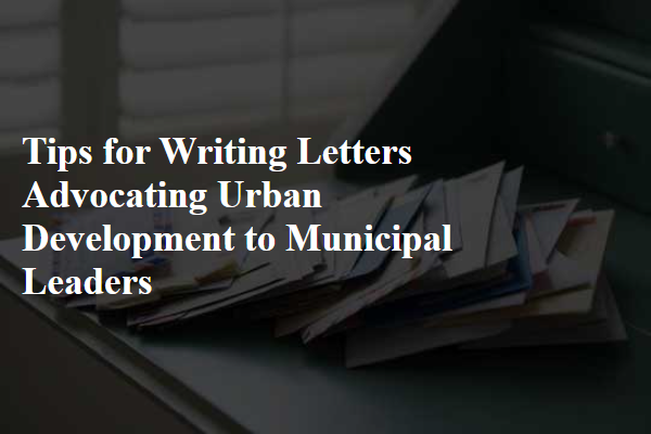 Tips for Writing Letters Advocating Urban Development to Municipal Leaders