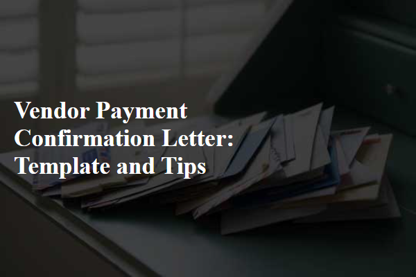 Vendor Payment Confirmation Letter: Template and Tips