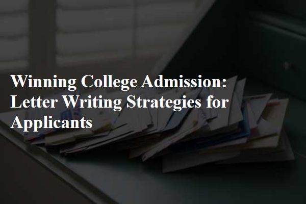Winning College Admission: Letter Writing Strategies for Applicants