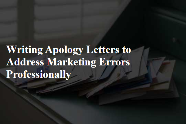 Writing Apology Letters to Address Marketing Errors Professionally