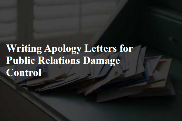 Writing Apology Letters for Public Relations Damage Control