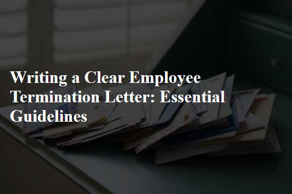Writing a Clear Employee Termination Letter: Essential Guidelines