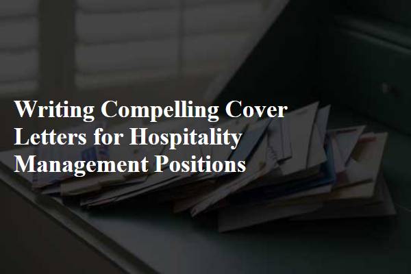 Writing Compelling Cover Letters for Hospitality Management Positions