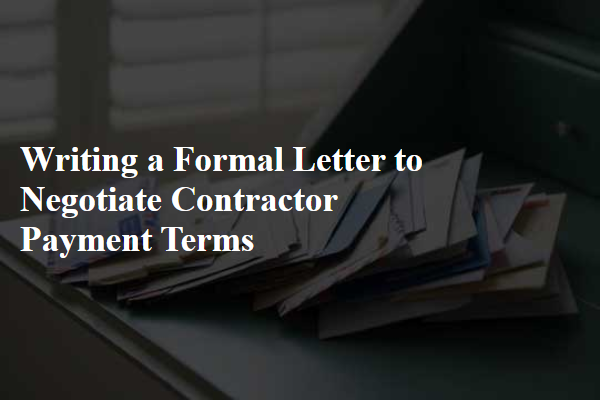 Writing a Formal Letter to Negotiate Contractor Payment Terms