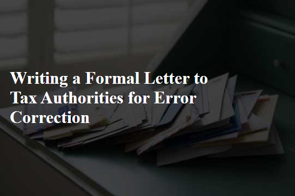Writing a Formal Letter to Tax Authorities for Error Correction