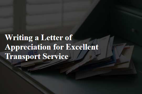 Writing a Letter of Appreciation for Excellent Transport Service