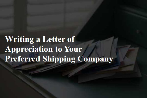 Writing a Letter of Appreciation to Your Preferred Shipping Company