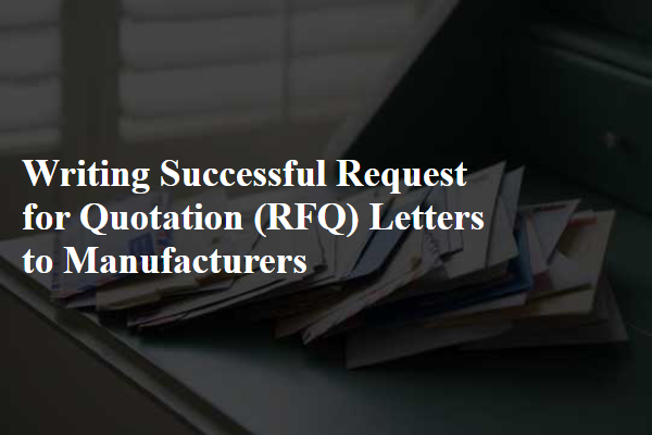 Writing Successful Request for Quotation (RFQ) Letters to Manufacturers