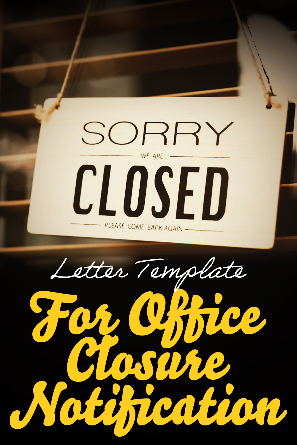 Letter Template For Office Closure Notification