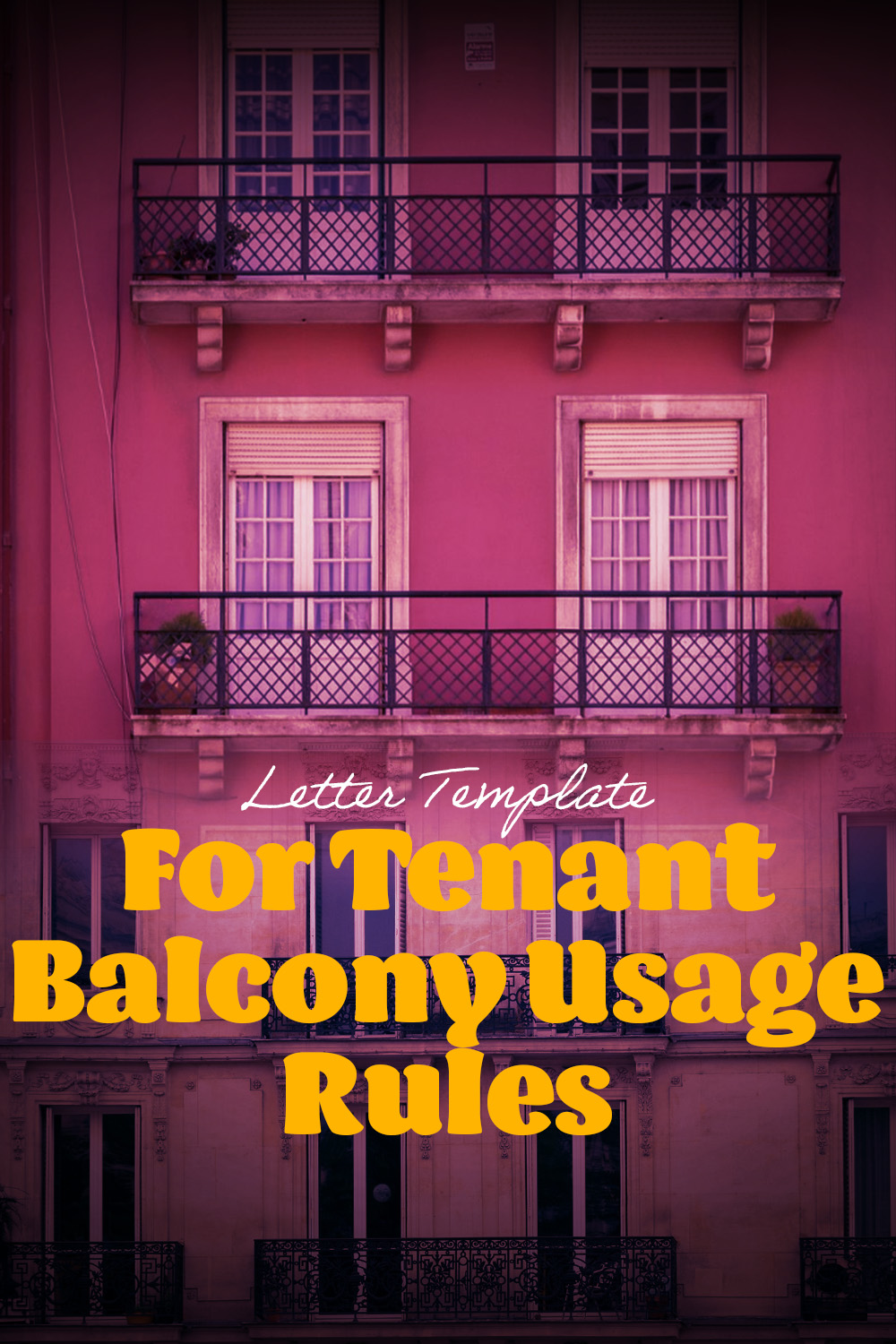 Letter Template For Tenant Balcony Usage Rules