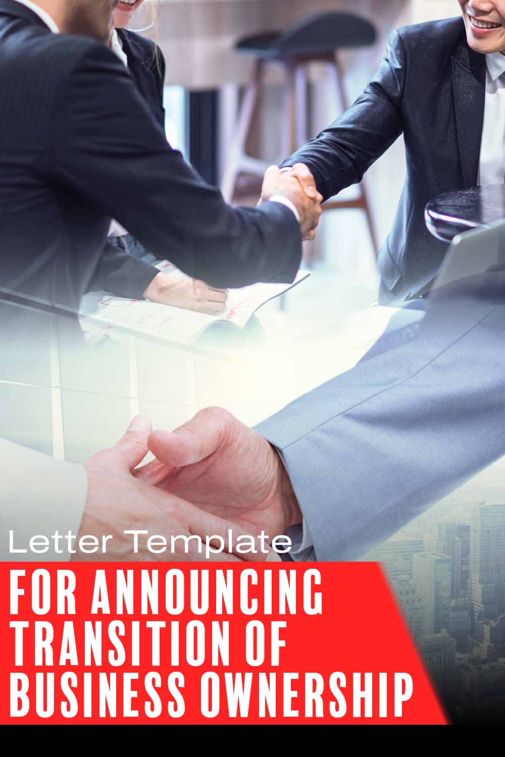 Letter Template For Announcing Transition Of Business Ownership
