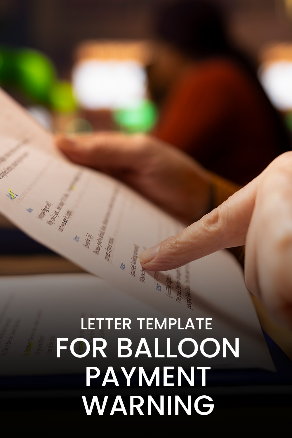 Letter Template For Balloon Payment Warning