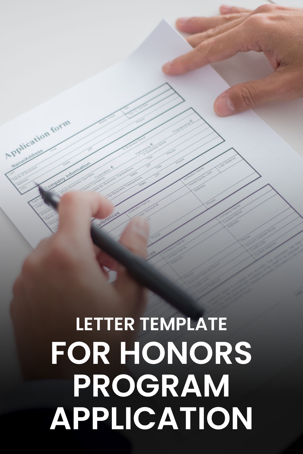 Letter Template For Honors Program Application