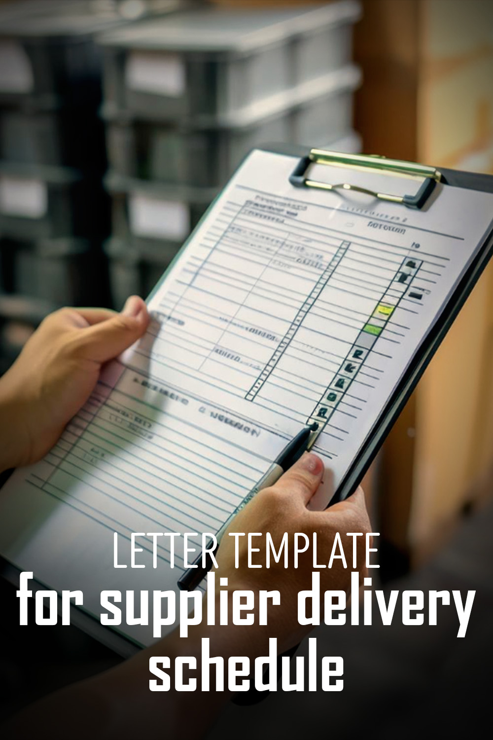 Letter Template For Supplier Delivery Schedule