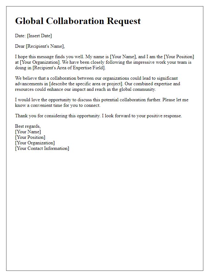 Letter template of Global Collaboration Request