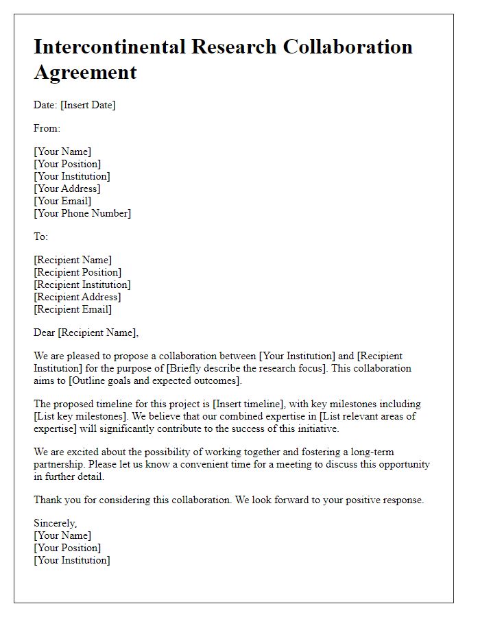 Letter template of Intercontinental Research Collaboration