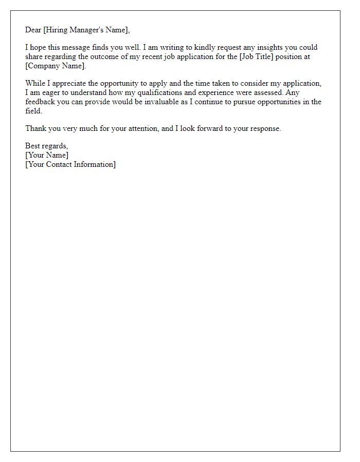 Letter template of request for insights on job application results