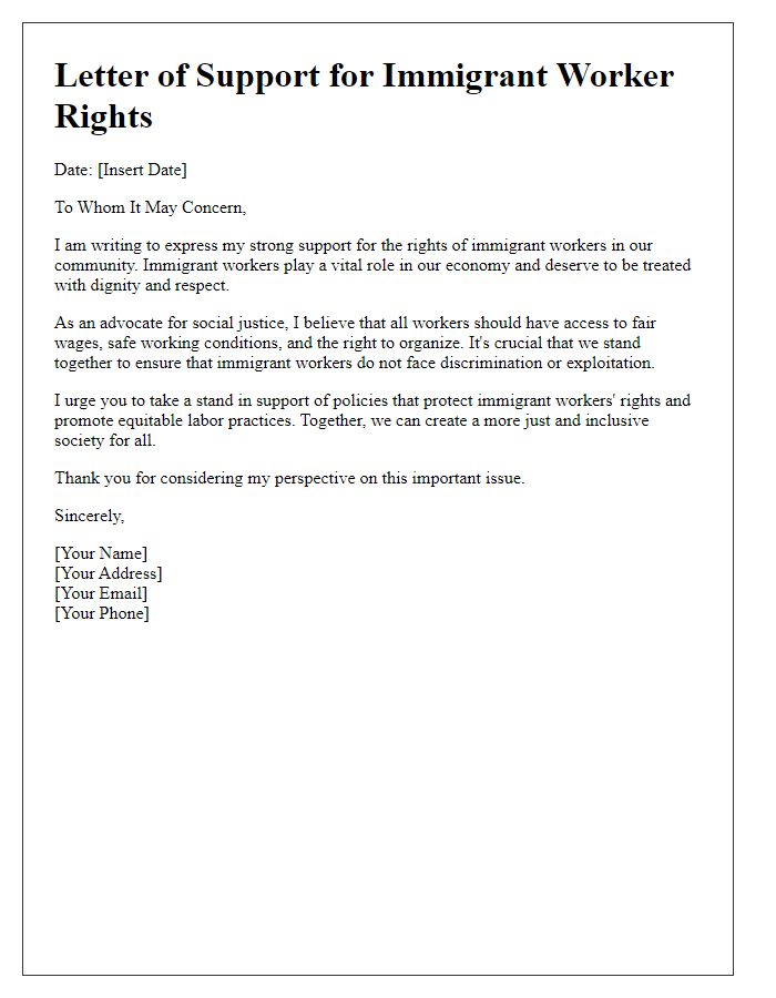 Letter template of support for immigrant worker rights.