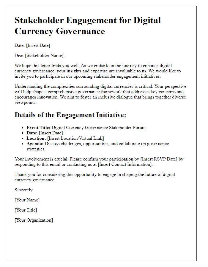 Letter template of stakeholder engagement in digital currency governance