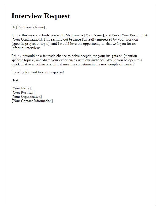 Letter template of informal media interview request