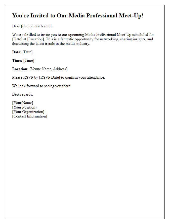 Letter template of media professional meet-up invitation