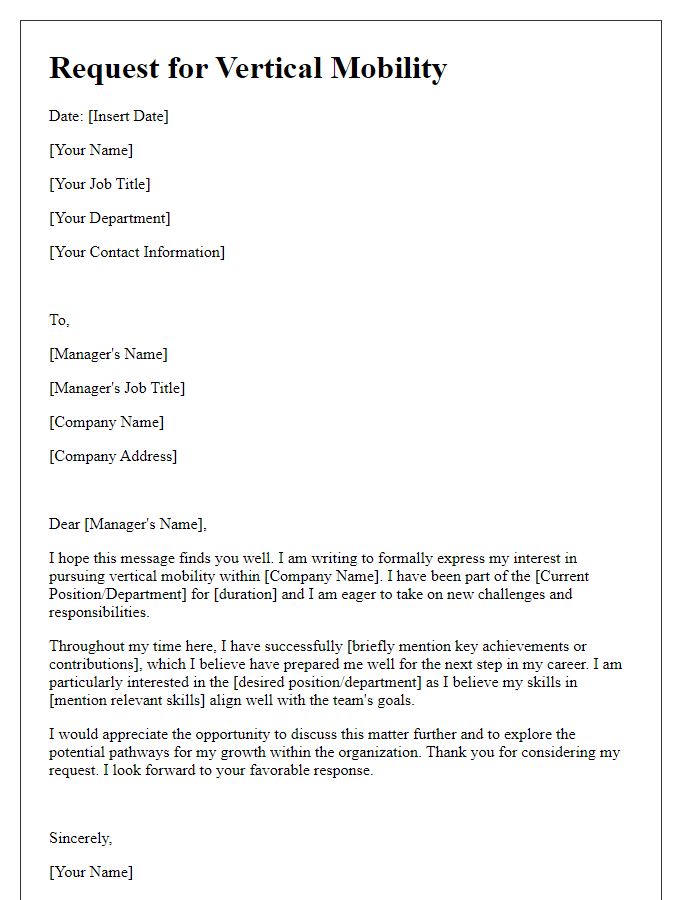 Letter template of request for vertical mobility within the organization