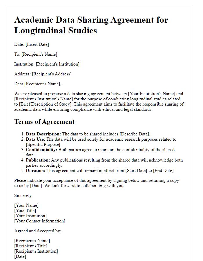 Letter template of Academic Data Sharing Agreement for Longitudinal Studies