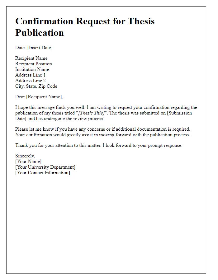 Letter template of confirmation request for thesis publication