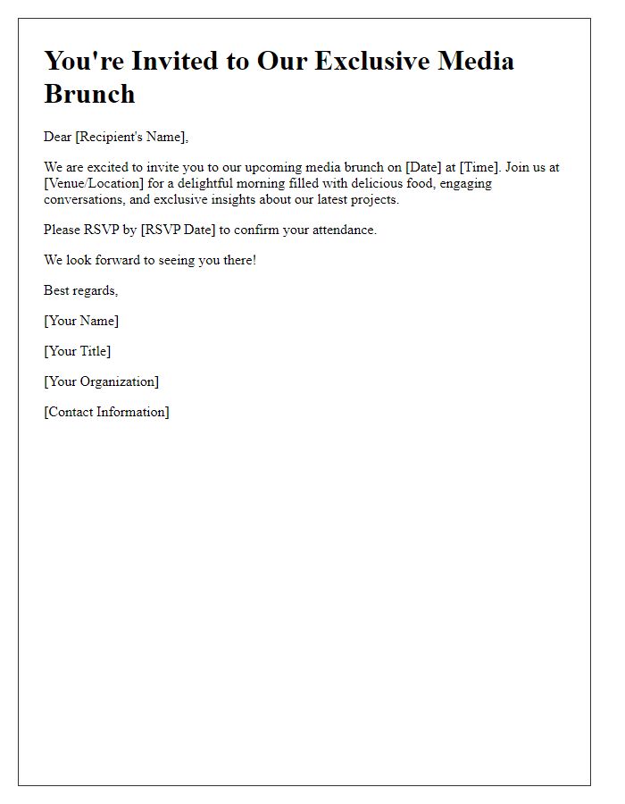 Letter template of media brunch invitation