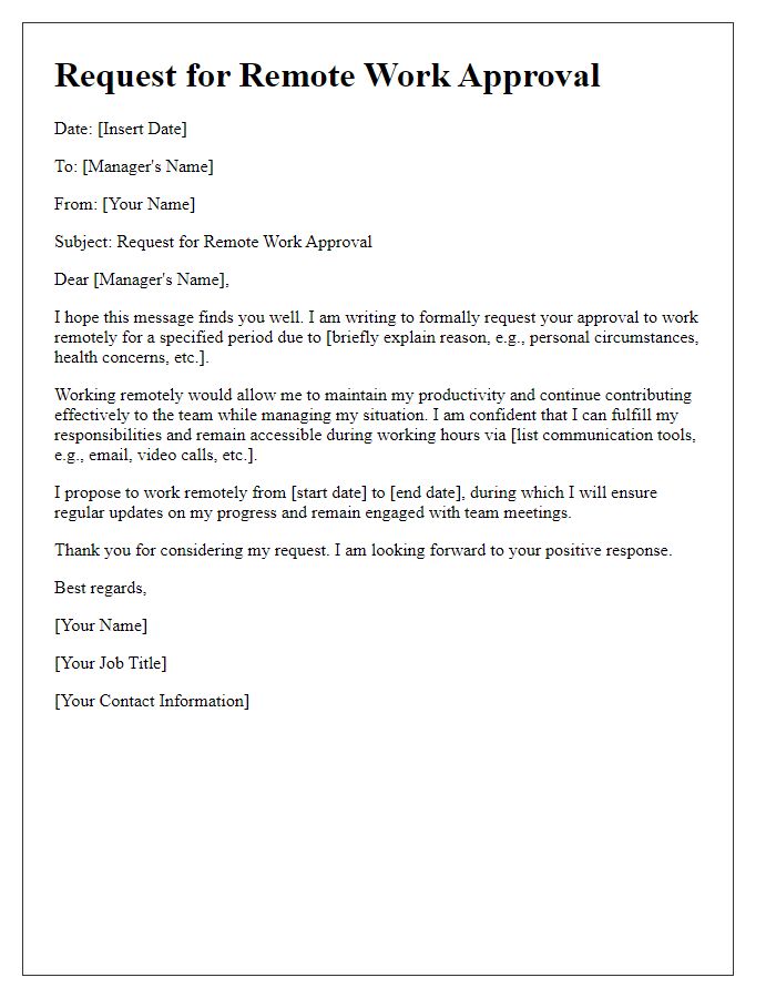 Letter template of request for remote work approval