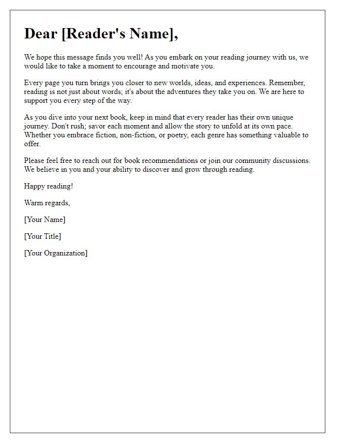 Letter template of encouragement to enhance your reading journey with us.