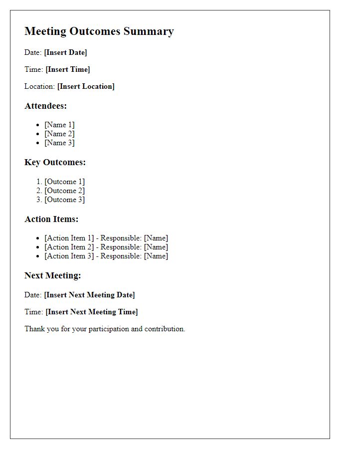 Letter template of meeting outcomes for staff