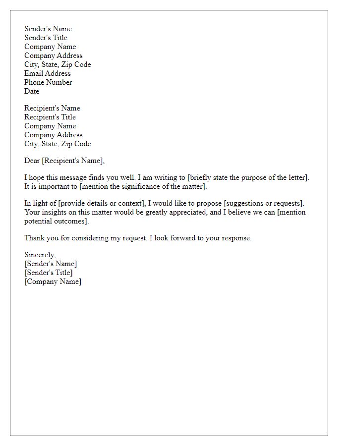 Letter template of professional tone expectations in business correspondence.