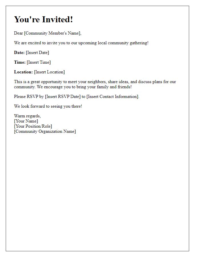 Letter template of local community gathering invitation