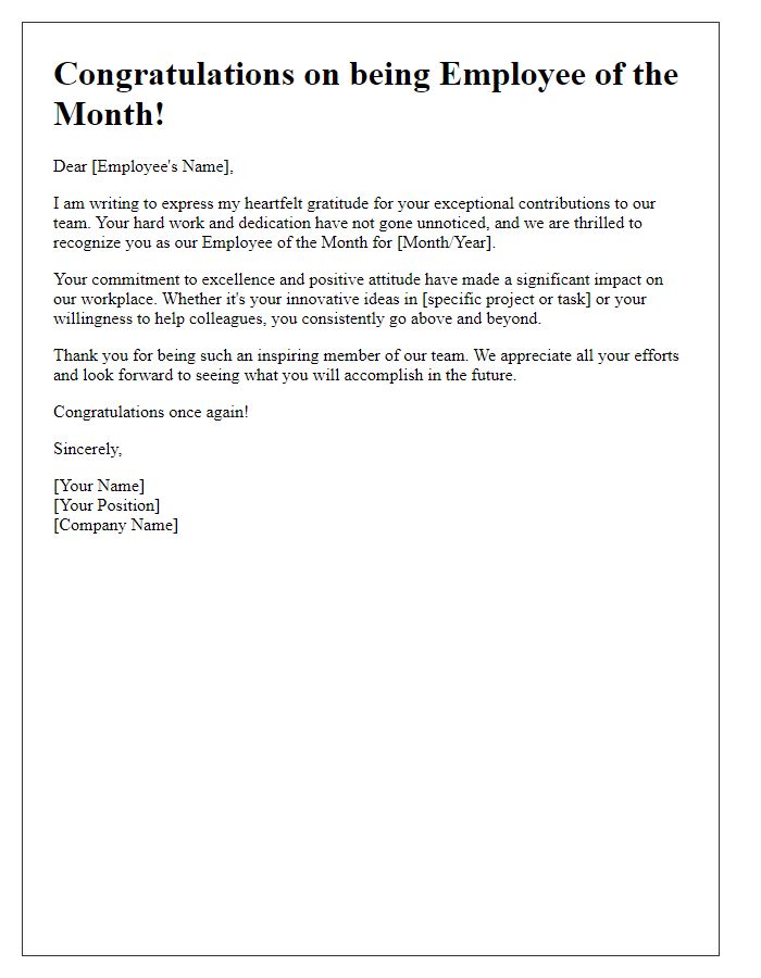 Letter template of gratitude for exceptional employee of the month.