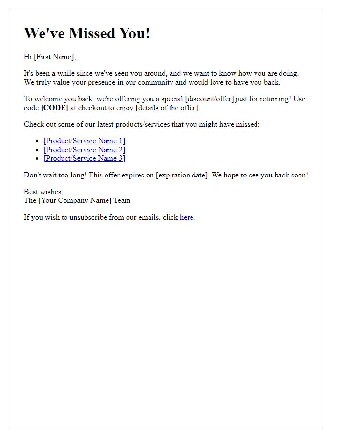 Letter template of campaign for re-engagement email series