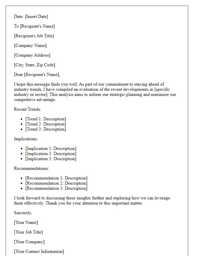 Letter template of industry trend evaluation