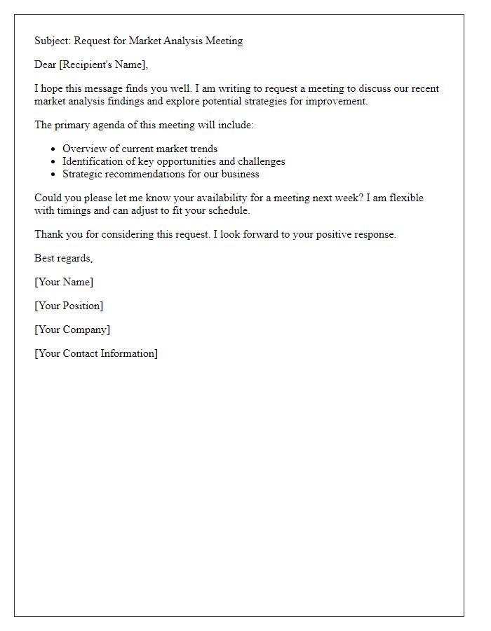 Letter template of market analysis meeting request