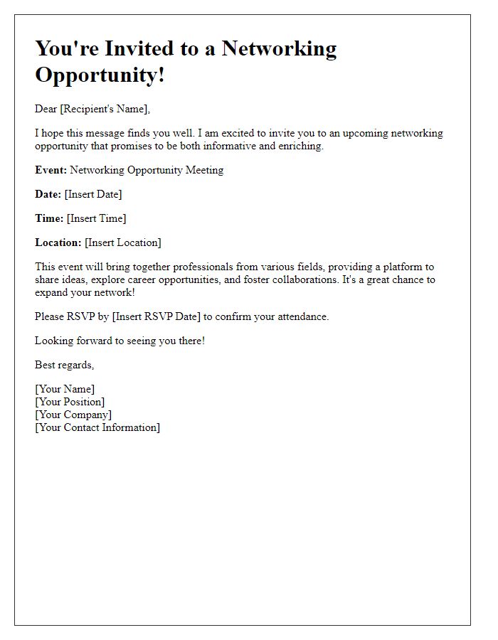 Letter template of networking opportunity meeting invitation