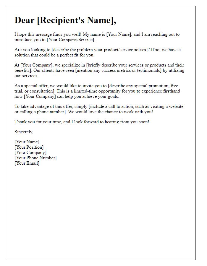 Letter template of direct response lead generation approach