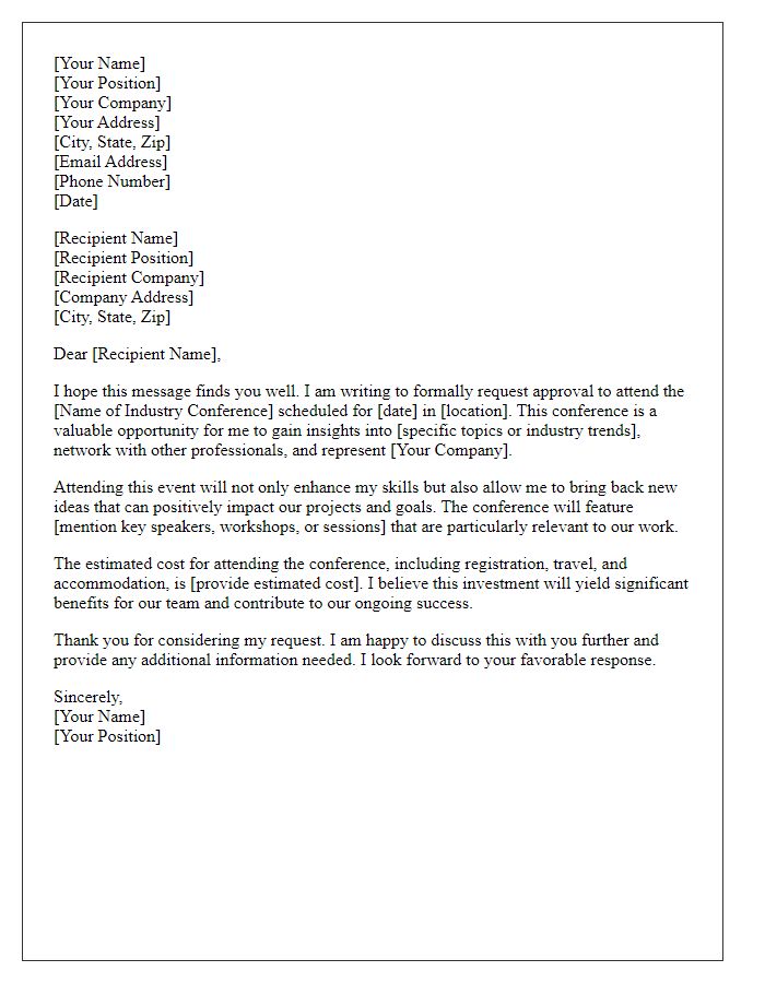 Letter template of request to attend industry conference