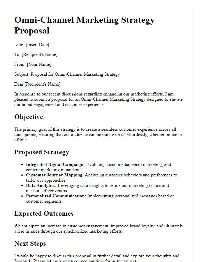 Letter template of omni-channel marketing strategy proposal