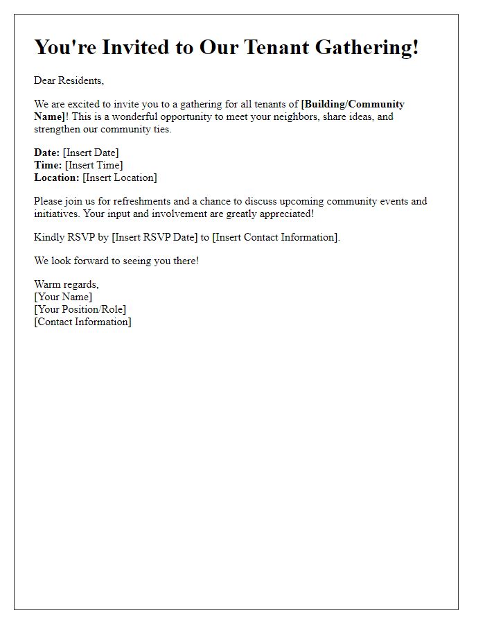 Letter template of Tenant Gathering Invitation