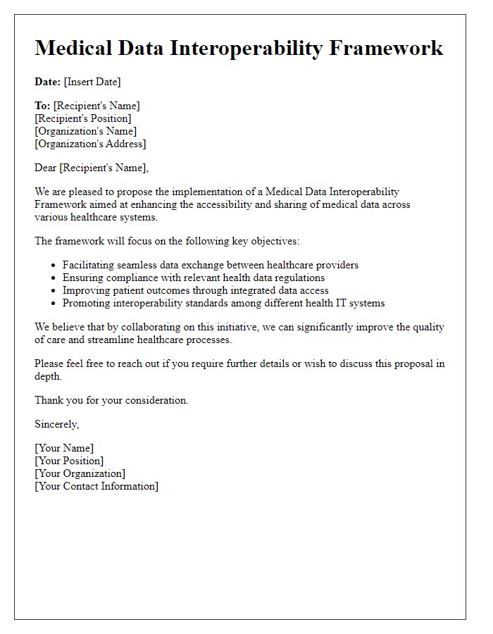 Letter template of medical data interoperability framework