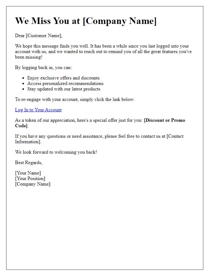 Letter template of Reminder for Account Re-engagement