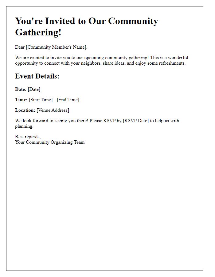 Letter template of community gathering invitation