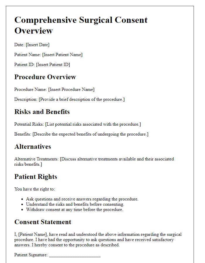 Letter template of comprehensive surgical consent overview