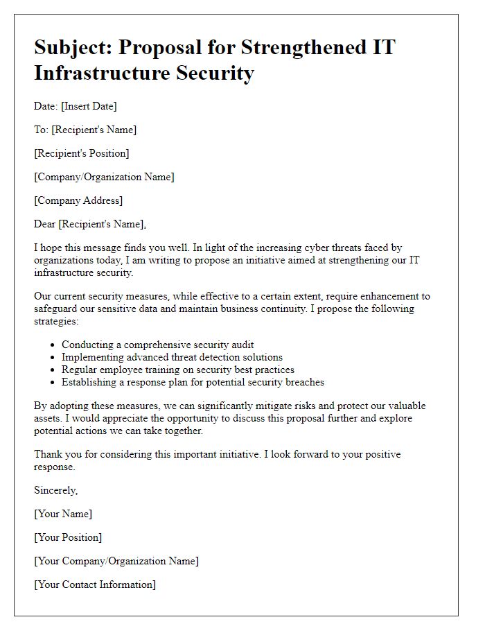 Letter template of initiative for strengthened IT infrastructure security