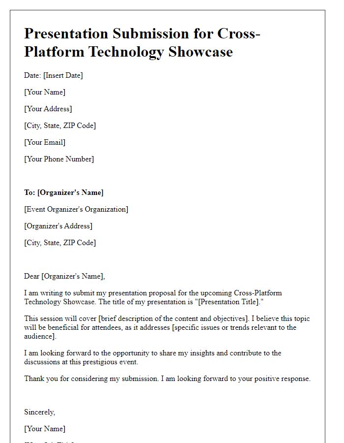 Letter template of Presentation Submission for Cross-Platform Technology Showcase